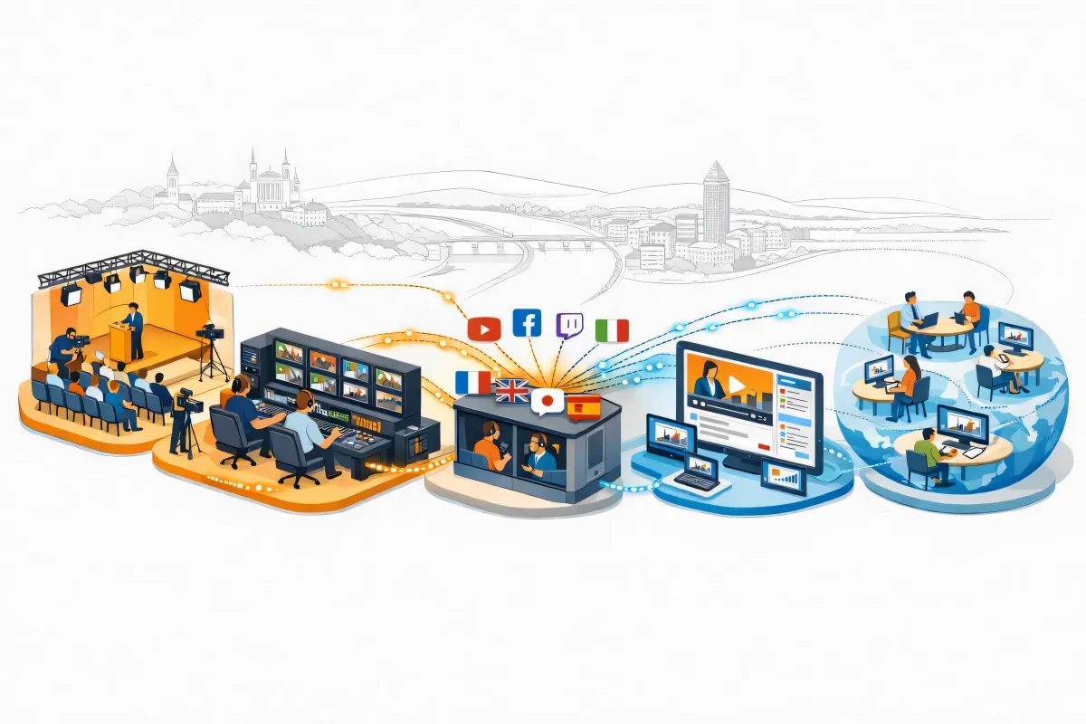 Illustration Webcastor : de la captation sur scène à la diffusion multi-langue et streaming mondial